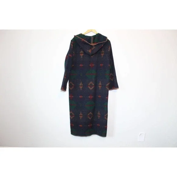 Woolrich Southwest Wool Reversible Long Hooded Blanket Coat Duster Small H14206 - Picture 8 of 16